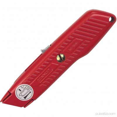 Stanley Interlock Safety Utility Knife w/Self-Retracting Round Point Blade, Red Orange 563242394